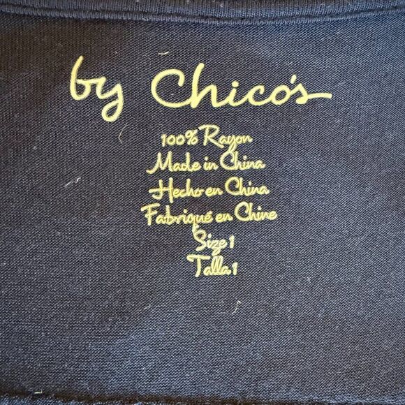 Chico's Blue Tunic with Sheer Overlay - Picture 5 of 5